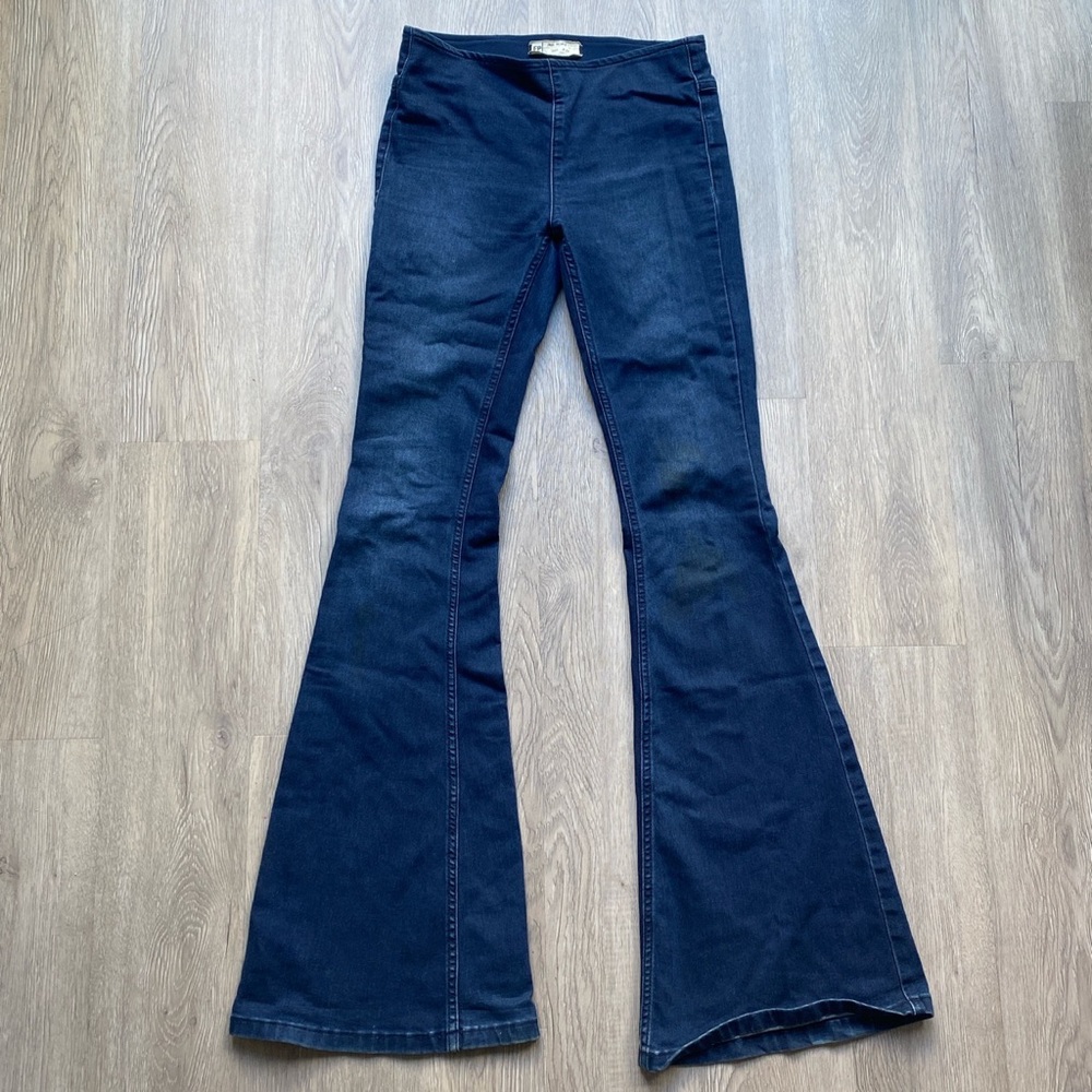 Free People Pull-On Flared Jeans